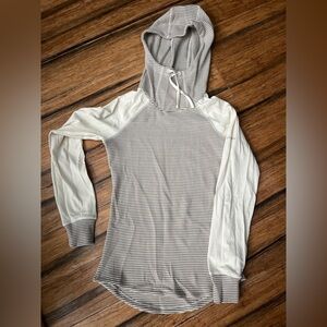Columbia tan and Cream stripped Hooded Top
